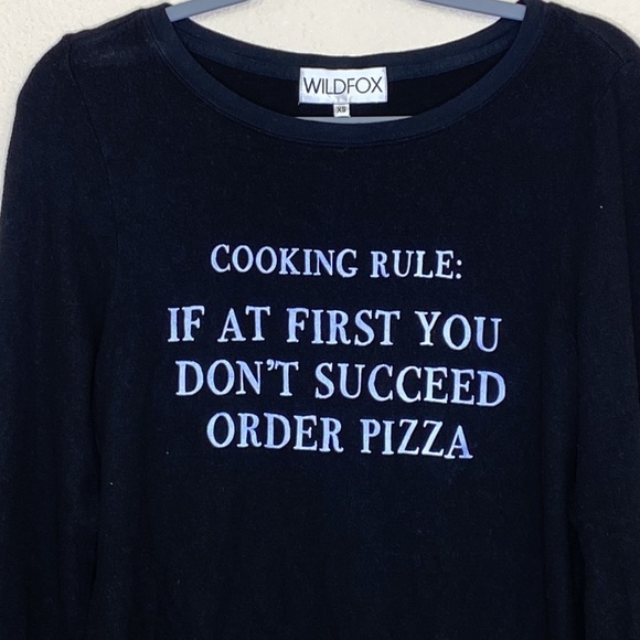 Wildfox Sweatshirt Pizza Cooking Rule NWT Size XS - Picture 2 of 10